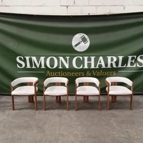 SET OF 4 DUNELM LOVATO DINING CHAIRS, BOUCLE