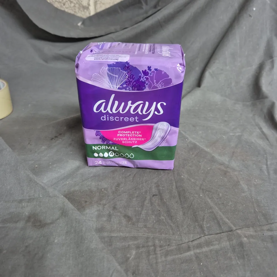 ALWAYS DISCREET NORMAL INCONTINENCE PADS – 24 PADS