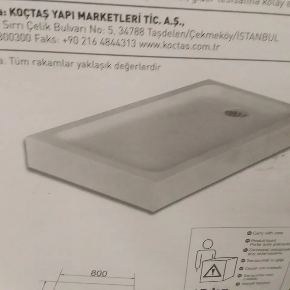 BOXED LAGAN SHOWER TRAY 80×100×15CM