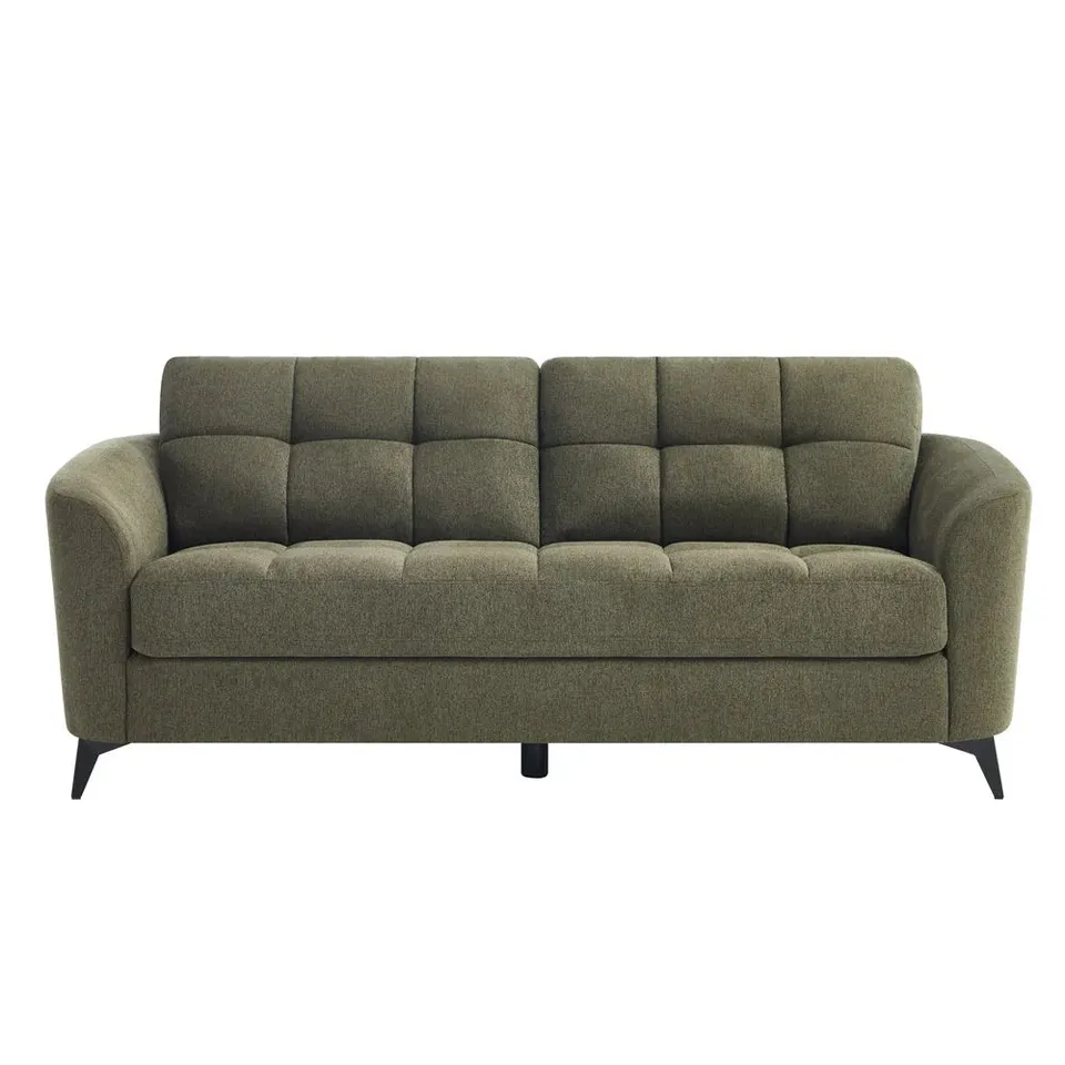 BOXED SOLNA 3 SEATER FABRIC SOFA - GREEN (1 BOX)