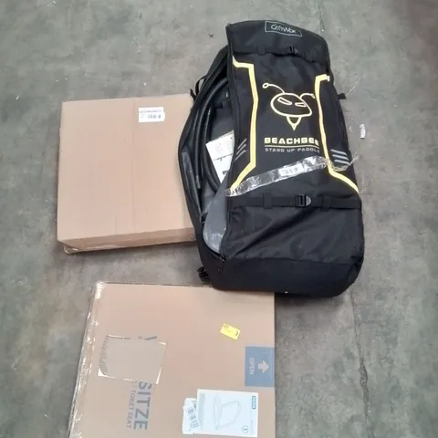 PALLET OF ASSORTED HOUSEHOLD GOODS AND PRODUCTS TO INCLUDE; PADDLE BOARD, TOILET SEAT, BLIND, BOXED FURNITURE ETC 