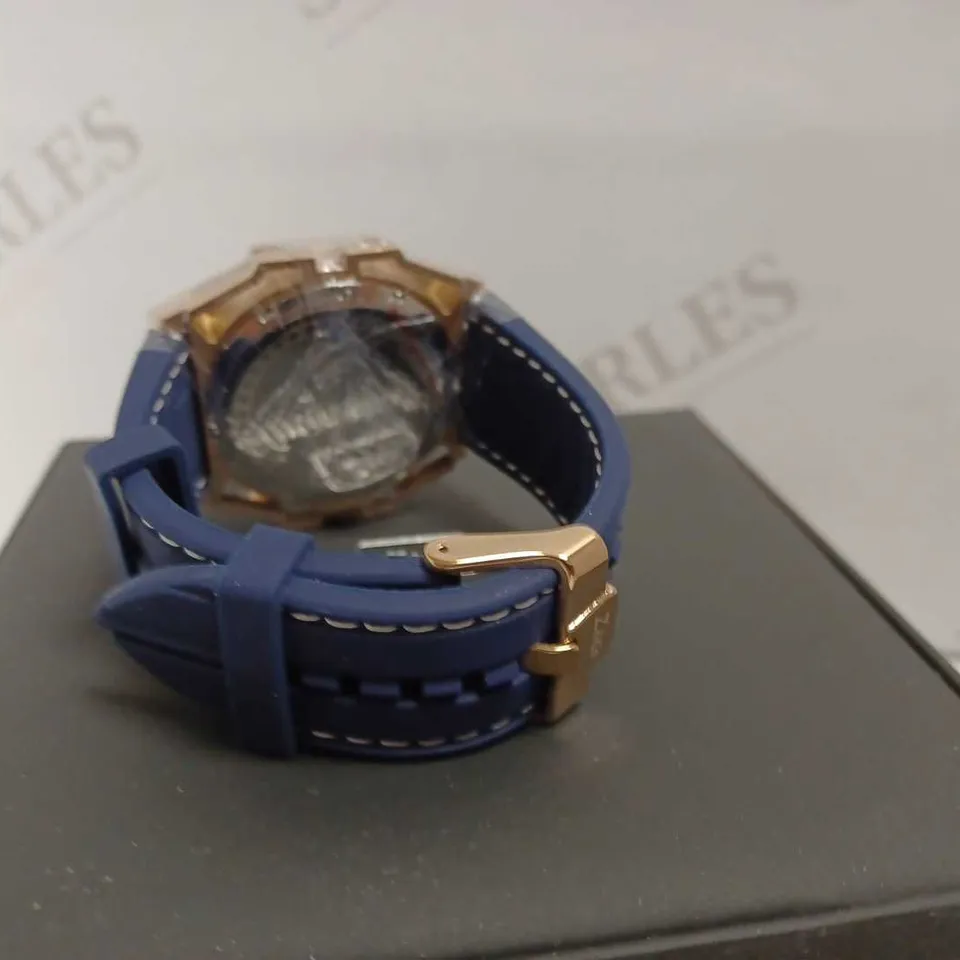 ZIHLMANN & CO TRIPLE DIAL STUD RUBBER STRAP WATCH