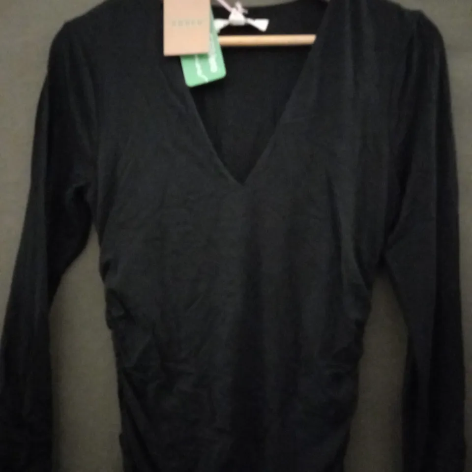 BODEN RUCHED BODY JERSEY MINI DRESS IN BLACK - UK 8R