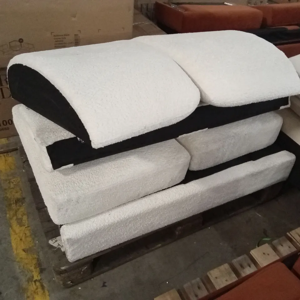 UNASSEMBLED LOREN 2 SEATER SOFA, IVORY CLASSIC BOUCLE FABRIC