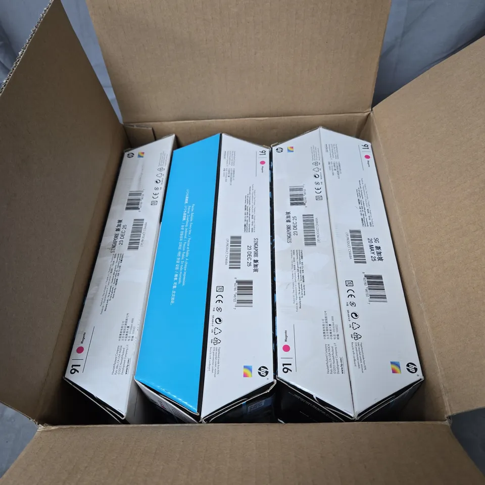 APPROXIMATELY 10 X HP DESIGNJET 91 MAGENTA PIGMENT INK CARTRIDGE – 775 ML (BOXED)