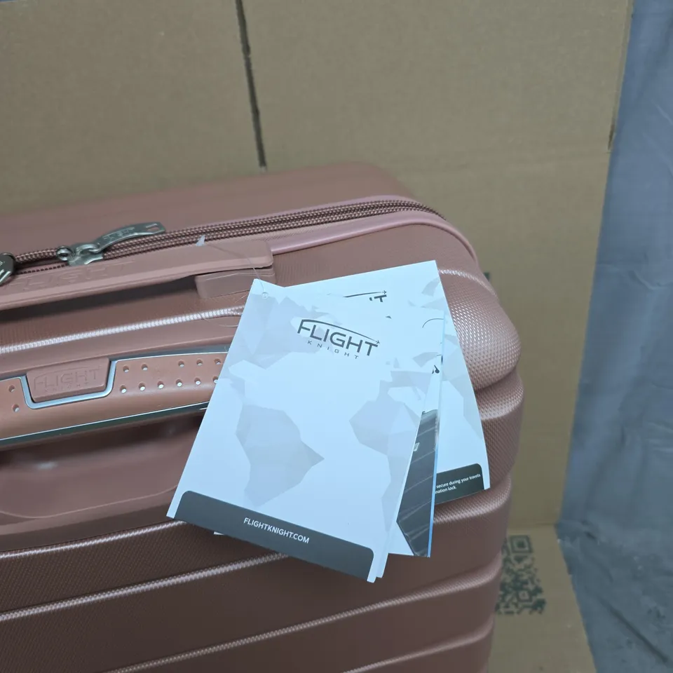FLIGHT KNIGHT ROSE-GOLD HARD-SHELL LUGGAGE SUITCASE WITH 4 WHEELS