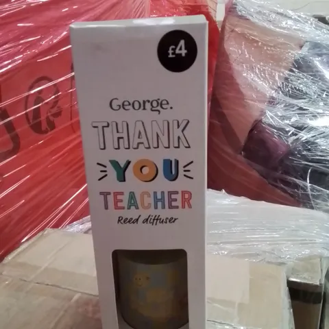 PALLET TO CONTAIN A LARGE QUANTITY OF THANK YOU TEACHER GIFTS PACK OF 6 MUGS AND REED DIFUSERS 