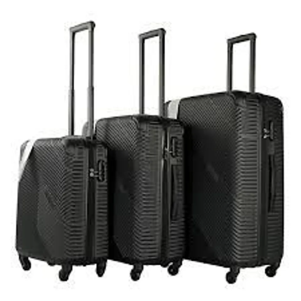 BOXED NEO BLACK HARD SHELL LUGGAGE SUITCASES (1 BOX)