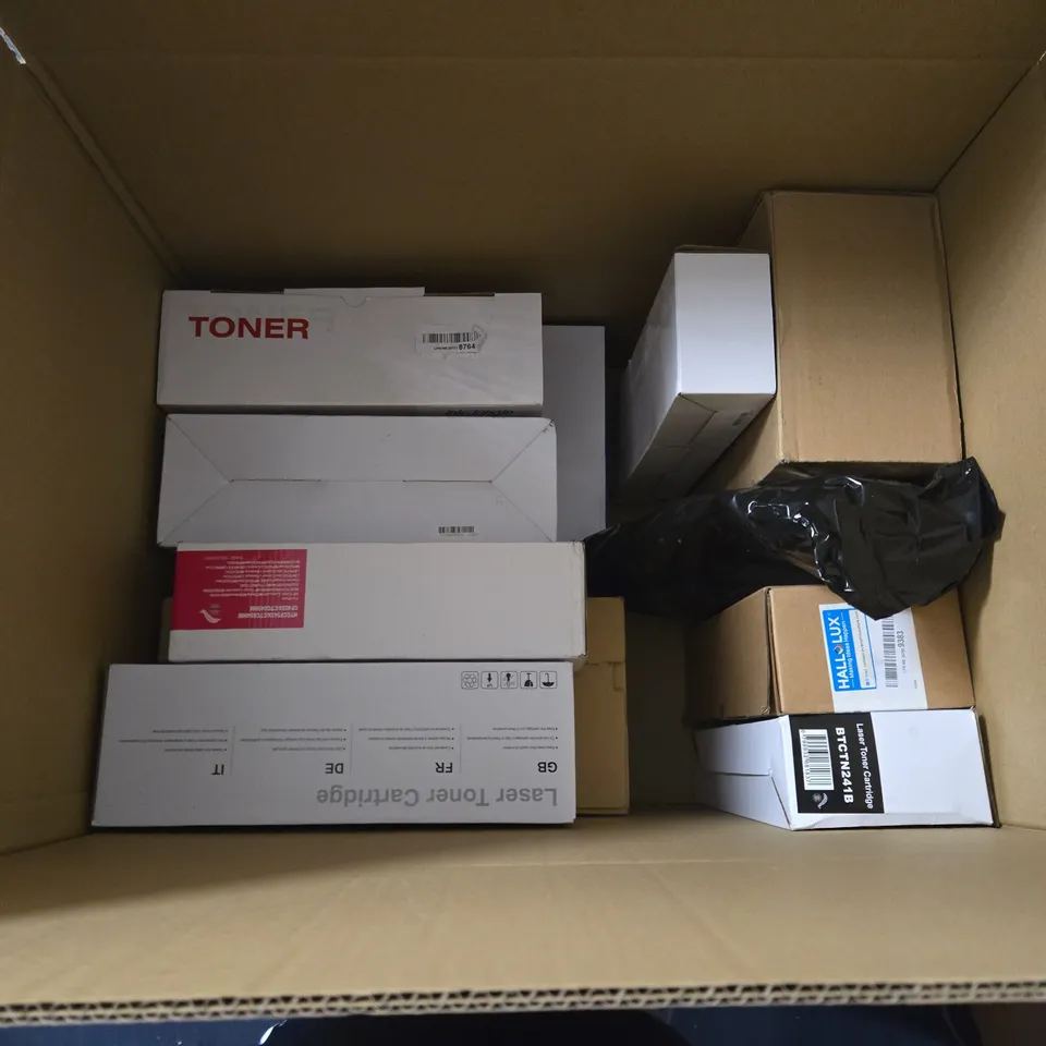 BOX OF APPROXIMATELY 10 ASSORTED TONER CARTRIDGES
