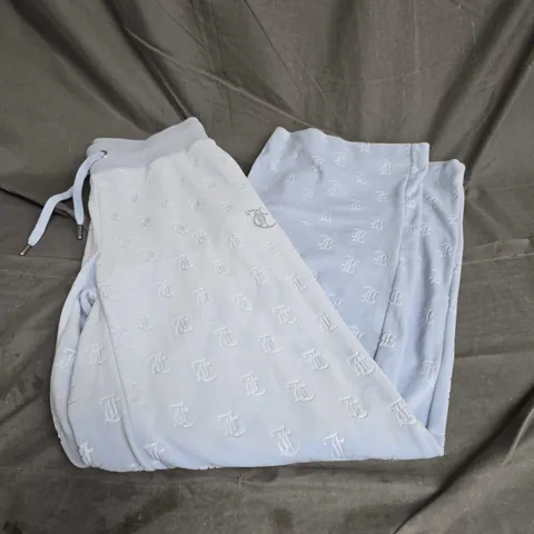 JUICY COUTURE VELOUR RHINESTONE TRACKSUIT PANTS IN BABY BLUE SIZE XS