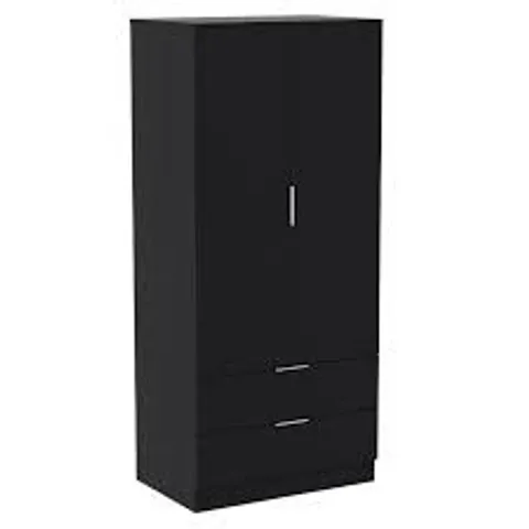 BOXED TREGA 2 DOOR 2 DRAWER WARDROBE - BLACK (2 BOXES)
