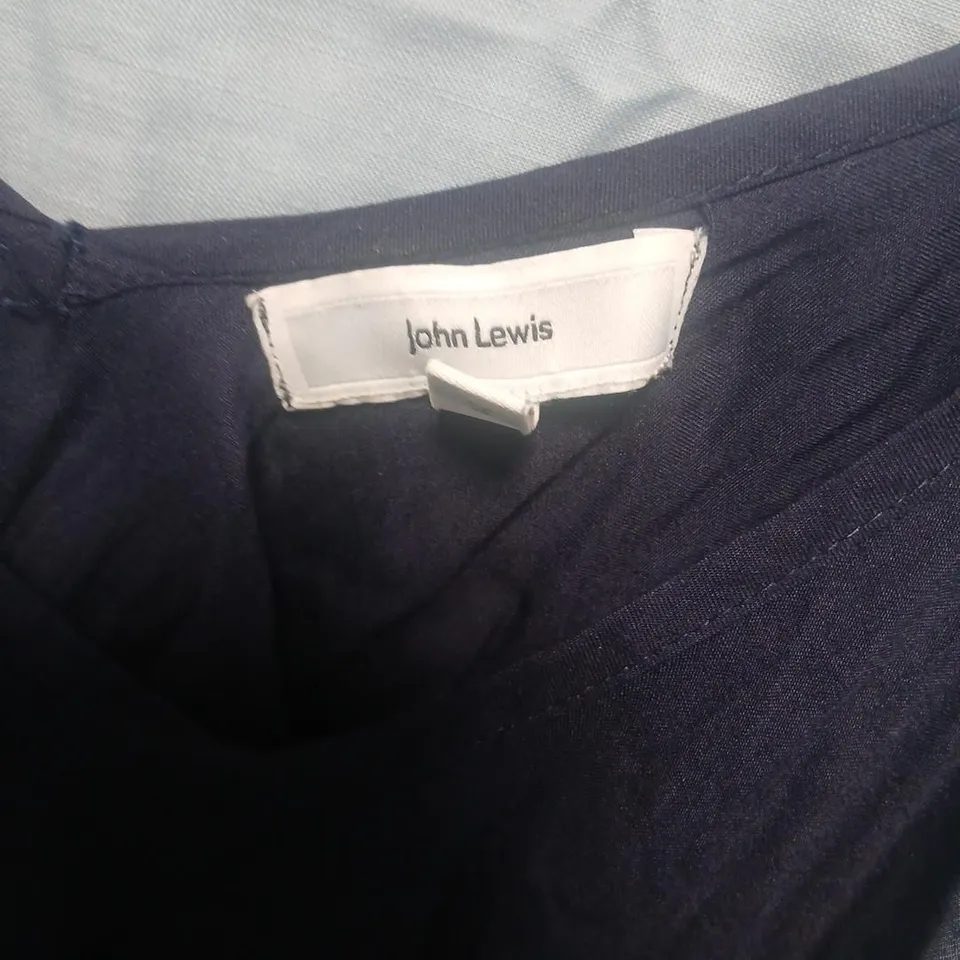 JOHN LEWIS NAVY MAXI DRESS WITH WHITE STRIPE HEM SIZE M