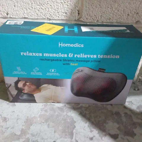 BOXED HOMEDICS RECHARGEABLE SHIATSU MASSAGE PILLOW WITH HEAT