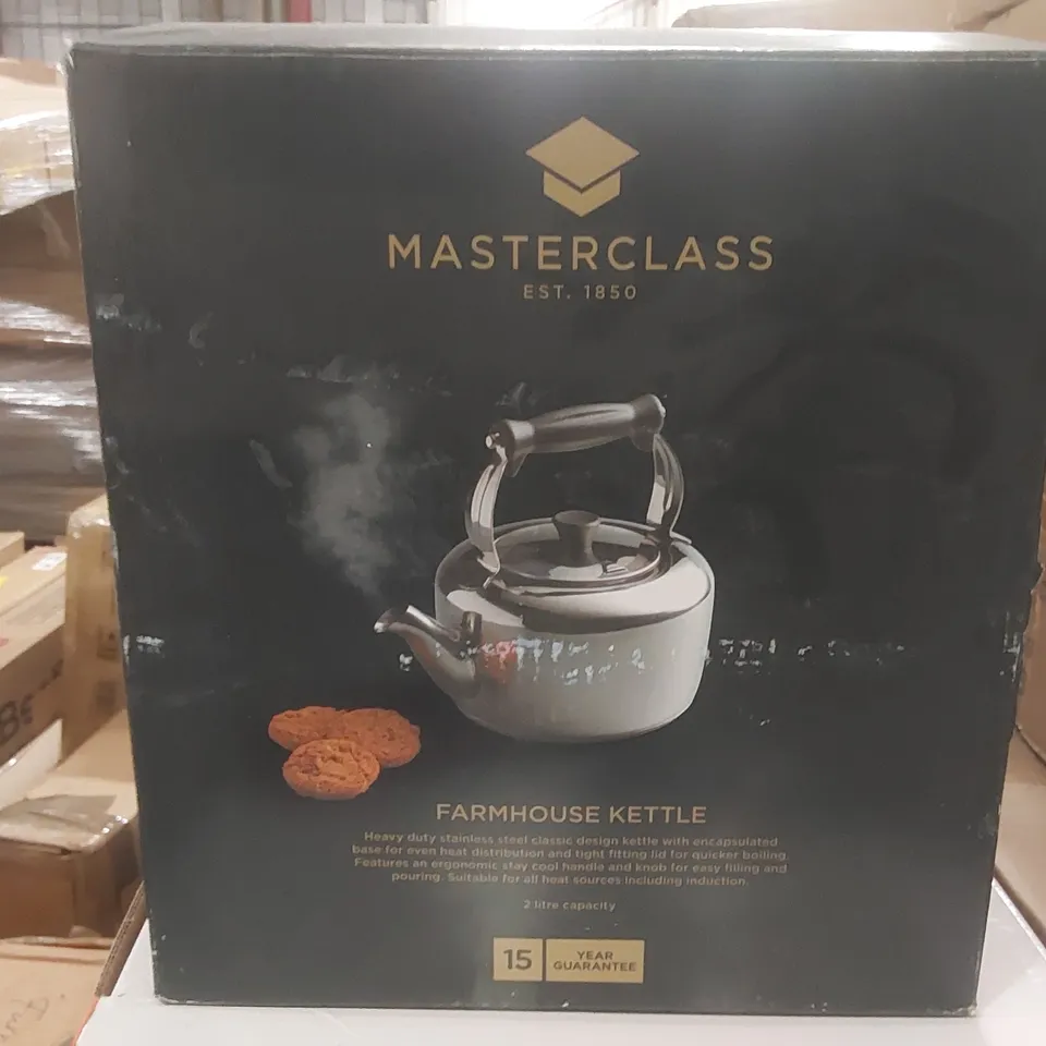 BOXED MASTERCLASS DELUXE STAINLESS STEEL STOVETOP TEA KETTLE