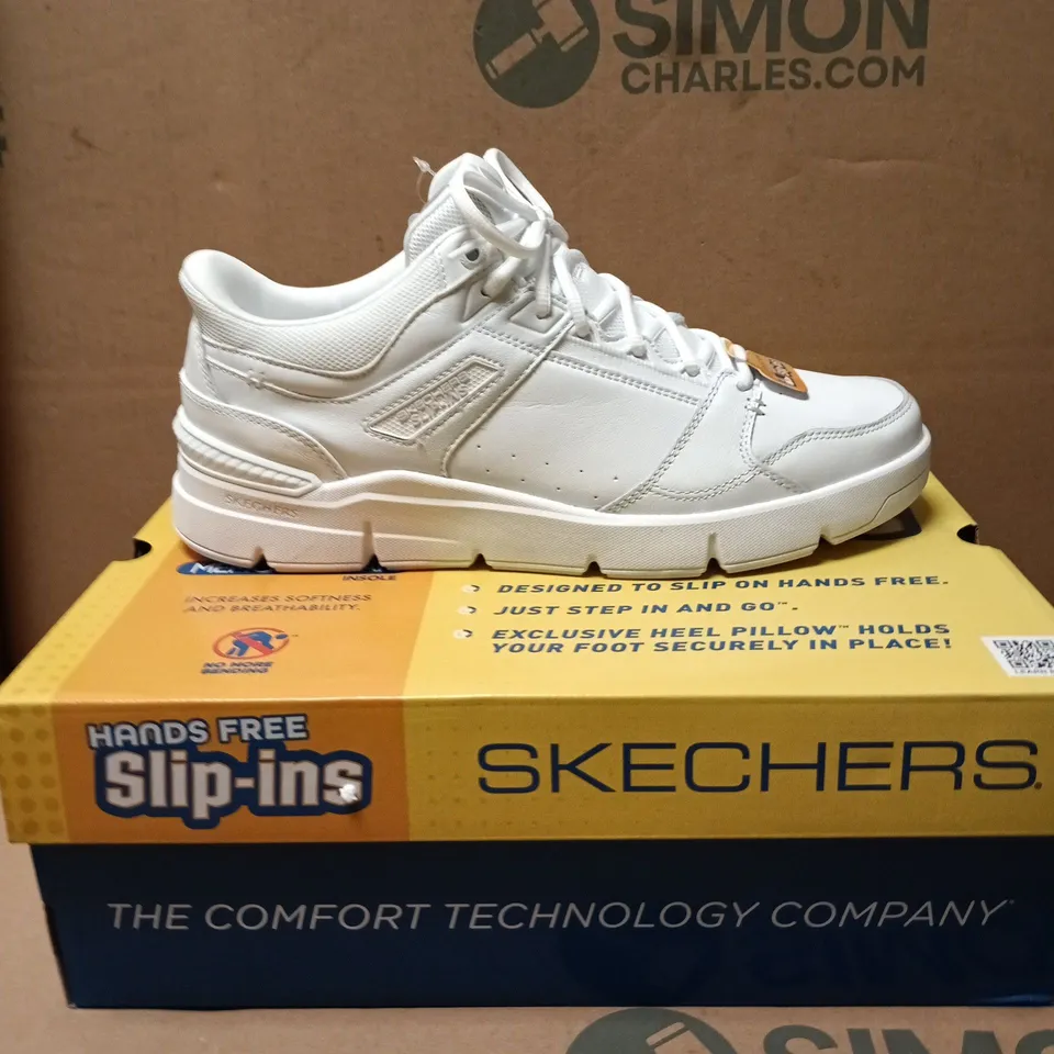 SKECHERS MEN'S SLIP-INS TRAINERS – WHITE, UK 9.5 (EU 44, US 10.5)