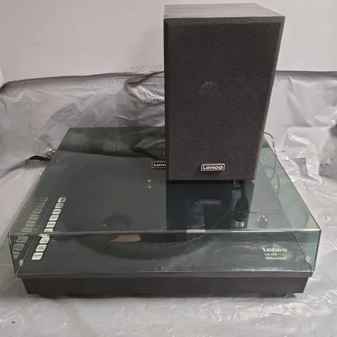 LENCO LS-300BK BELT DRIVE TURNTABLE WITH BLUETOOTH AND WOODEN SPEAKER