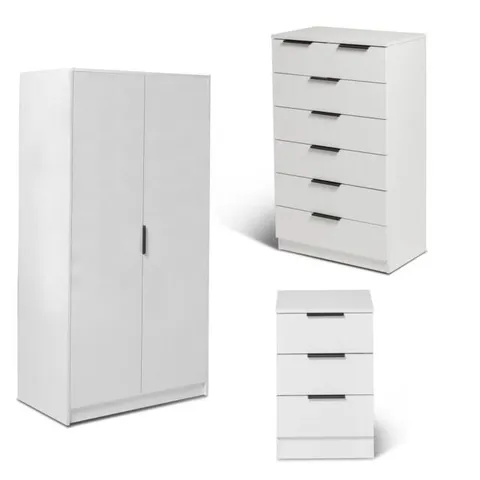 BOXED LAURA JAMES ESSIE 2 OVER 5 CHEST OF DRAWERS - PURE WHITE (1 BOX)