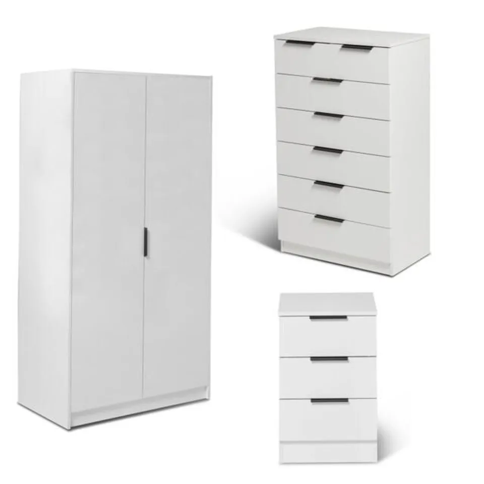 BOXED LAURA JAMES ESSIE 2 OVER 5 CHEST OF DRAWERS - PURE WHITE (1 BOX)