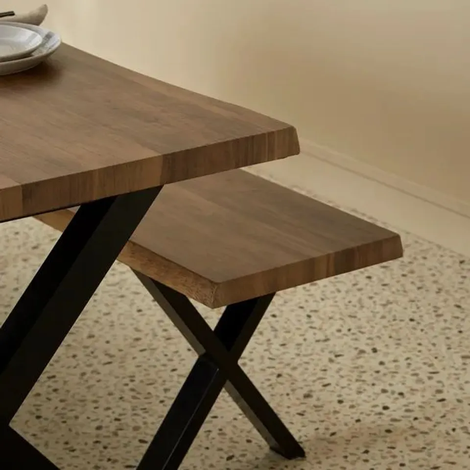 BOXED EZRA DINING BENCH 120cm - LIGHT WOOD EFFECT (1 BOX)