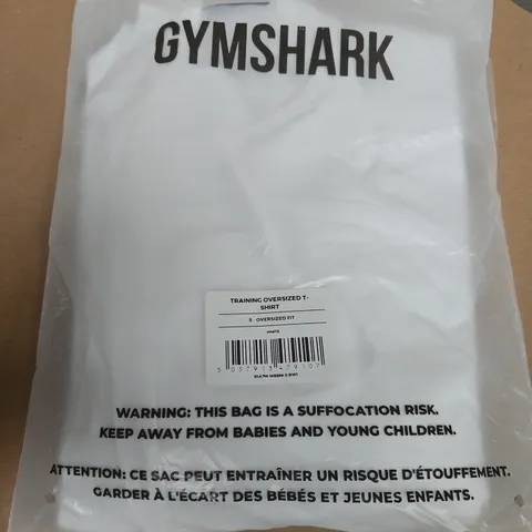 GYMSHARK TRAINING OVERSIZED T-SHIRT, WHITE, SIZE S