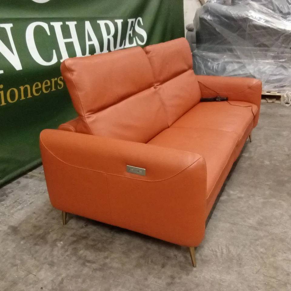 QUALITY DESIGNER ITALIAN MADE DUSK 3 SEATER ELECTRIC RECLINER LEATHER SOFA 