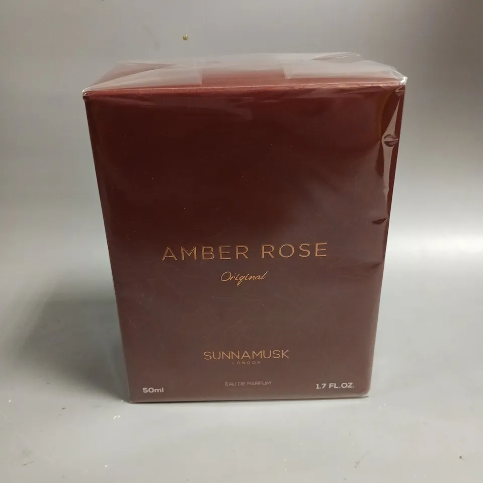 BOXED AND SEALED AMBER ROSE ORIGINAL SUNNAMUSK LONDON EAU DE PARFUM 50ML