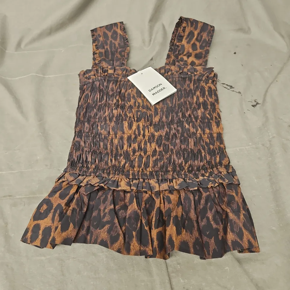 DAMSON MADDER TISH CAMI TOP IN DARK LEOPARD SIZE 8