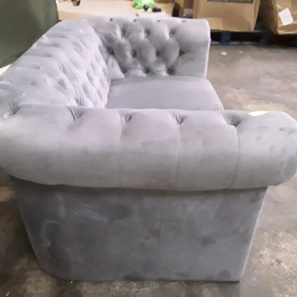 QUALITY DESIGNER ANZLA 2 SEATER SOFA - GREY SUADE FABRIC