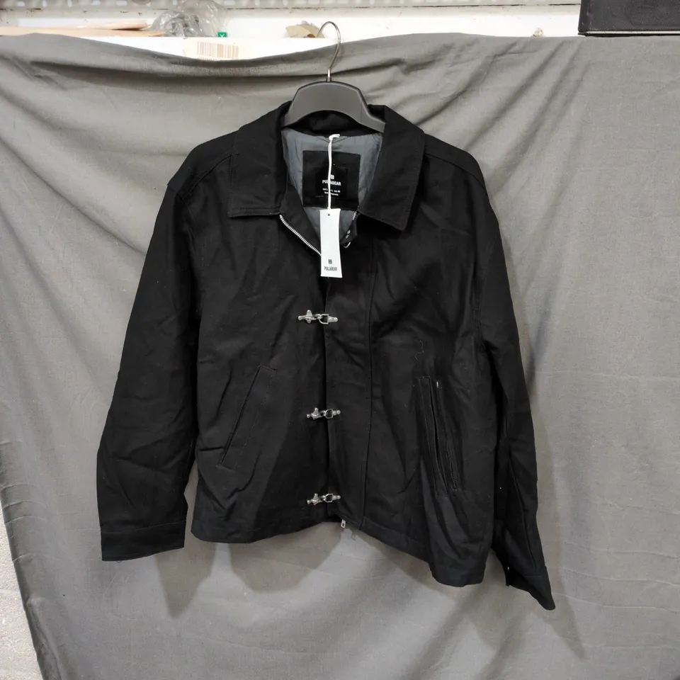 PULL & BEAR BLACK MEN'S JACKET – SIZE L (EU L / US L / MX 40)