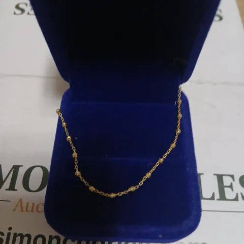 GOLD 9CT ITALIAN GOLD DIAMOND CUT BEAD NECKLACE 2G 