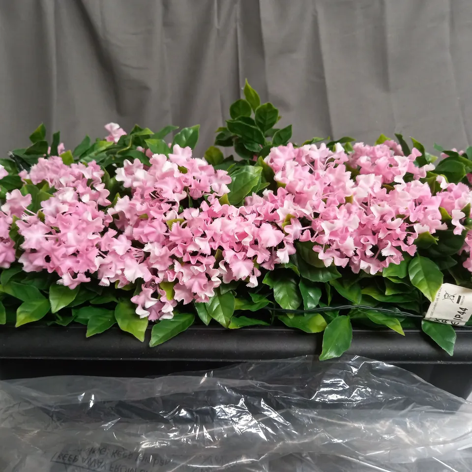 BOXED GARDEN REFLECTIONS PRE-LIT FAUX FLORAL CREPE MYRTLE DECOR - SOFT PINK TROUGH