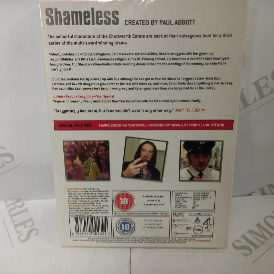 SHAMELESS SERIES 3 SEALED LIMITED EDEITION 3 DISC BOXSET