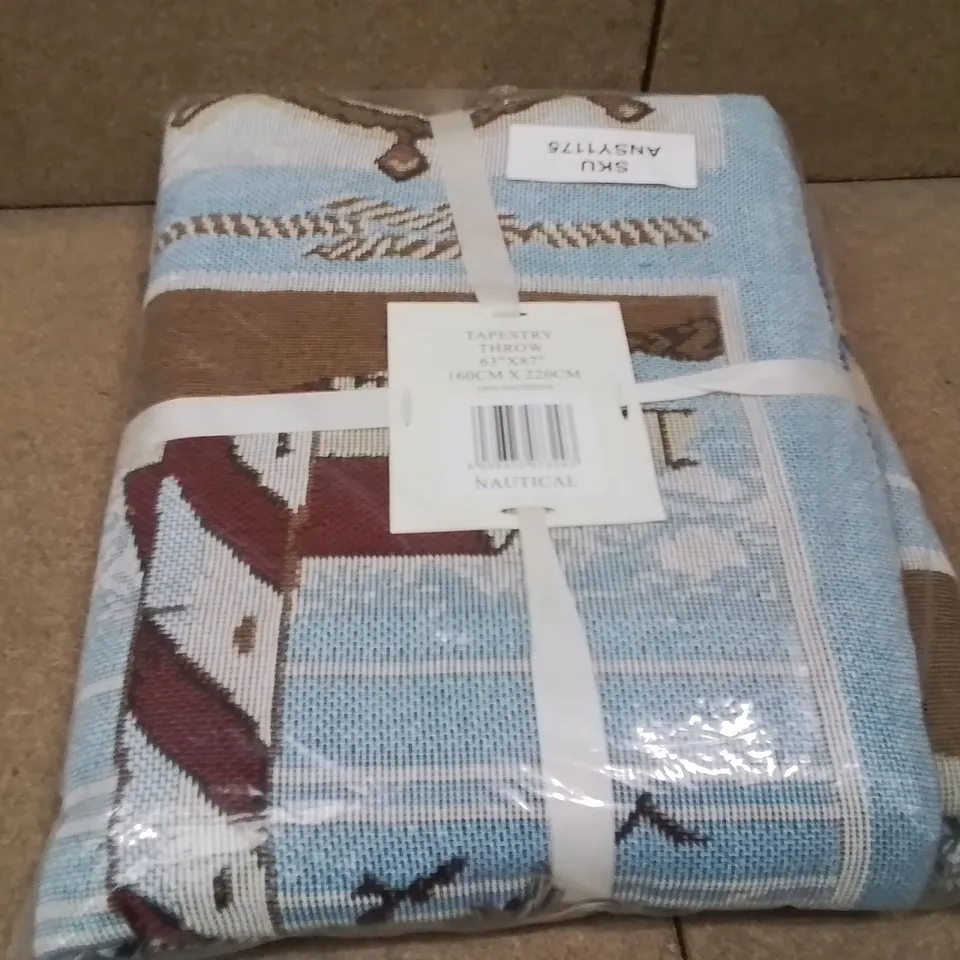 BAGGED TAPESTRY THROW 63" × 87" -NAUTICAL-
