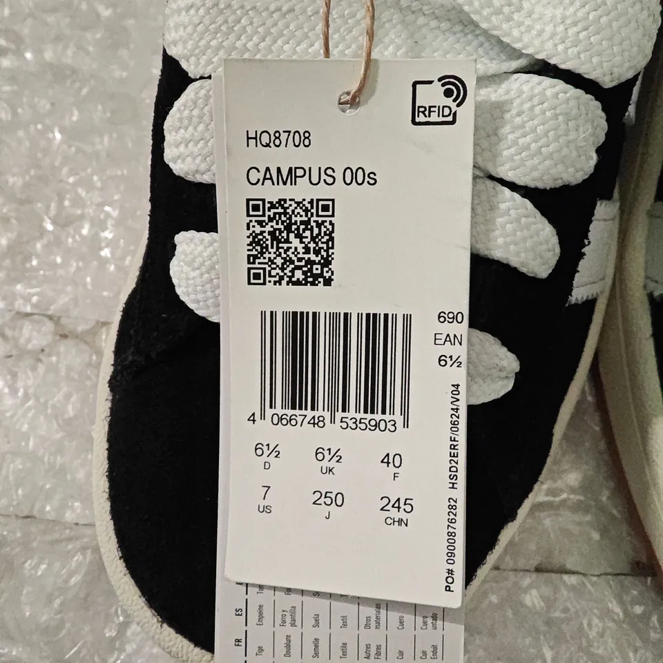 ADIDAS CAMPUS 00S SNEAKERS – BLACK/WHITE, UK 6.5 (EU 40) – MEN