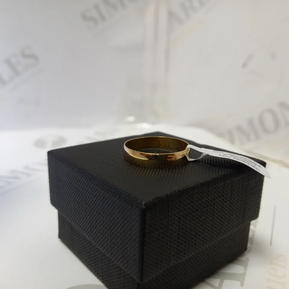 9CT YELLOW GOLD PERSONALISED BAND RING  RRP £199