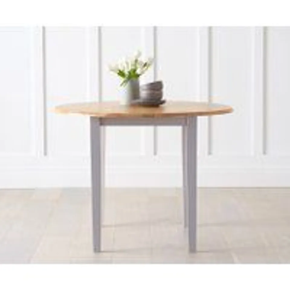 BOXED GENOA DROP LEAF DINING TABLE - OAK/GREY (1 BOX)