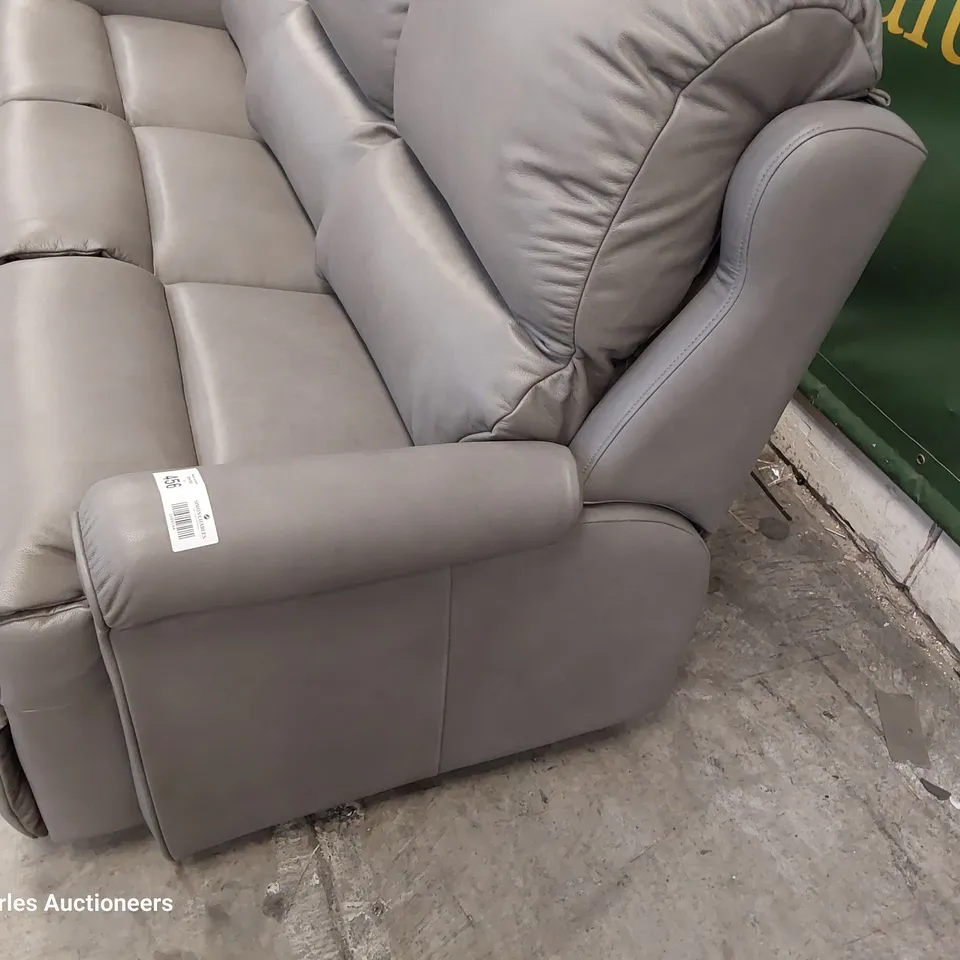 QUALITY BRITISH DESIGNER NEWMARKET THREE SEATER SOFA DALLAS CHARCOAL LEATHER 