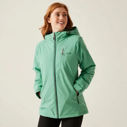 BRAND NEW REGATTA WOMENS HIGHTON STRETCH IV WATERPROOF PADDED JACKET IN DUSTY GREEN - UK 10