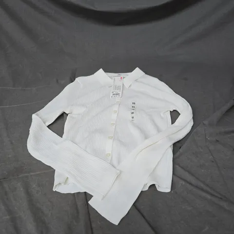 UNIQLO RIBBED CARDIGAN IN OFF WHITE SIZE XS