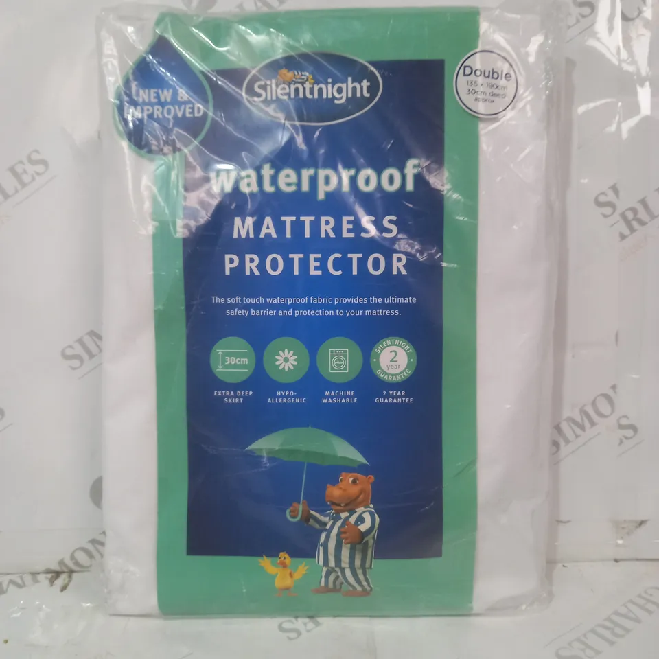 SILENTNIGHT WATERPROOF MATTRESS PROTECTOR - DOUBLE