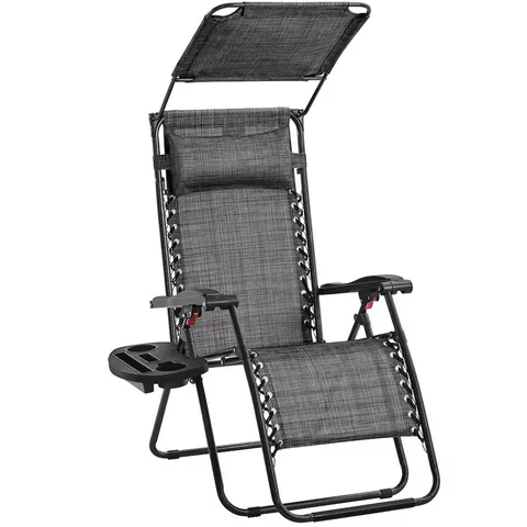 BOXED SET OF 2 YAHEETECH FOLDABLE RECLINING LOUNGE CHAIR WITH CUPHOLDER/PILLOW