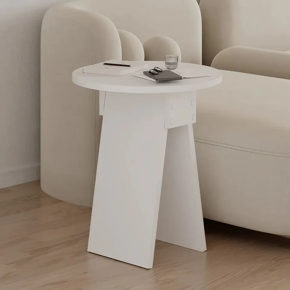 BOXED CHEN MODERN SIDE TABLE IN WHITE