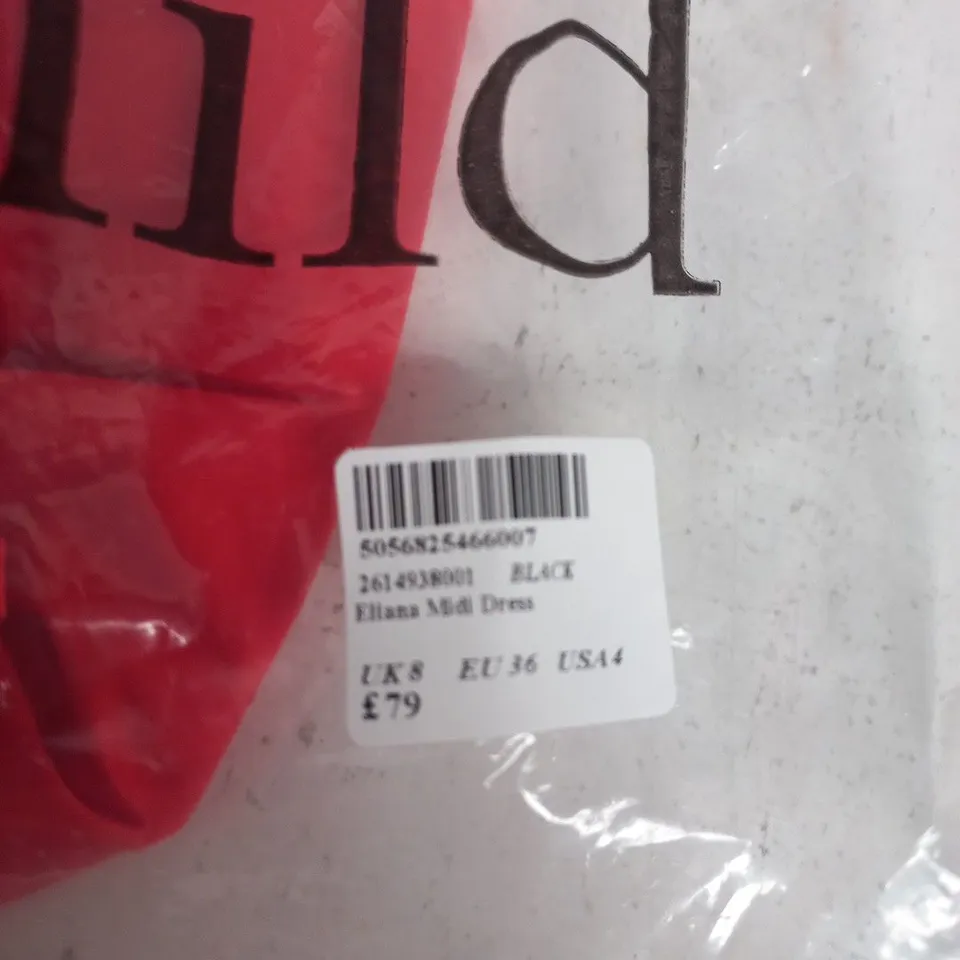 NOBODY'S CHILD RED LINEN MIDI DRESS, UK 8