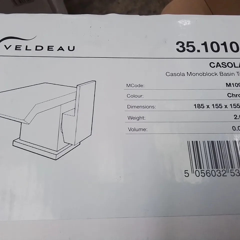 BOXED VELDEAU CASOLA MONO BLOCK BASIN TAP IN CHROME - 185X145X155MM