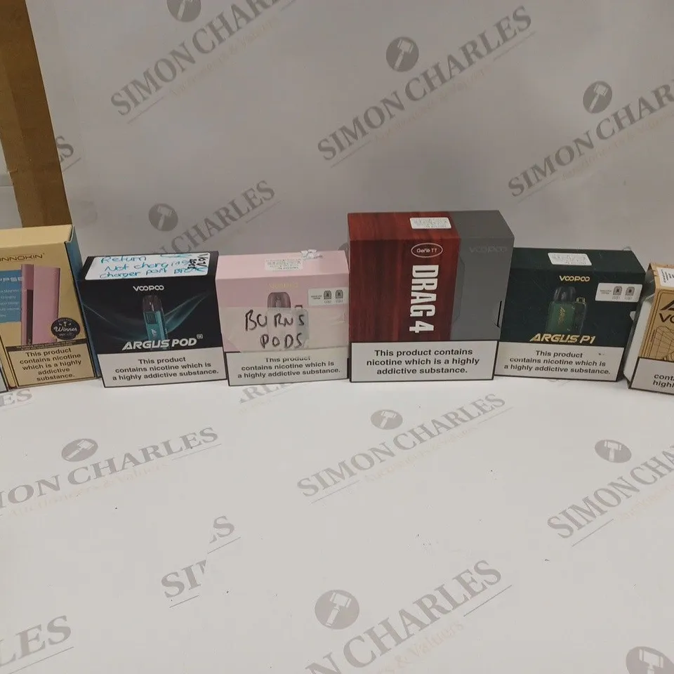 LOT OF APPROXIMATELY 20 E-CIGARETTES TO INCLUDE VOOPOO ARGUS P1, VOOPOO DRAG 4, ARGUS GT II KIT ETC. 