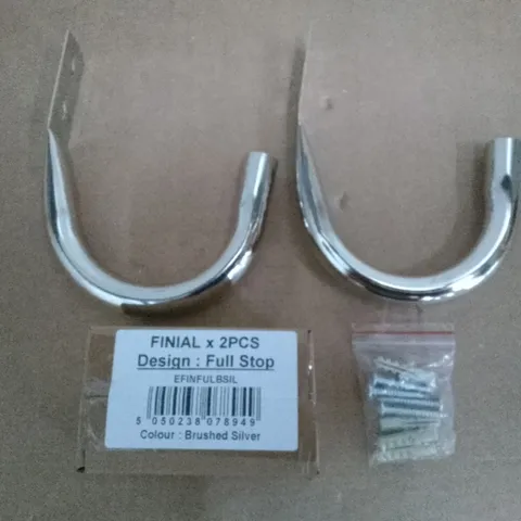 BAGGED FULL STOP STAINLESS STEEL 20CM CURTAIN HOOKS - BRUSHED SILVER