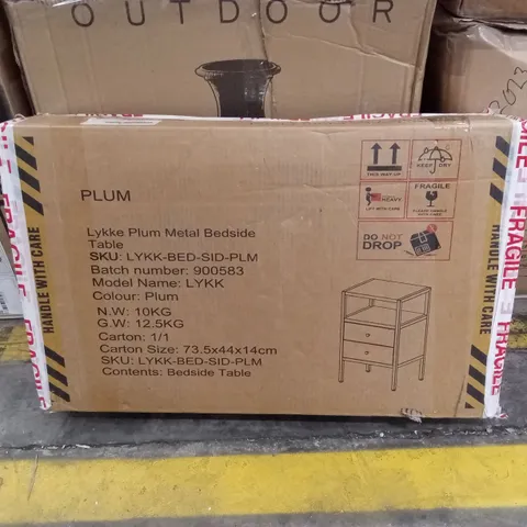 BOXED PLUM LYKKE PLUM METAL BEDSIDE TABLE (1 BOX)