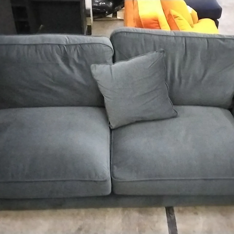 DESIGNER DARK GREY FABRIC 2 SEATER SOFA 