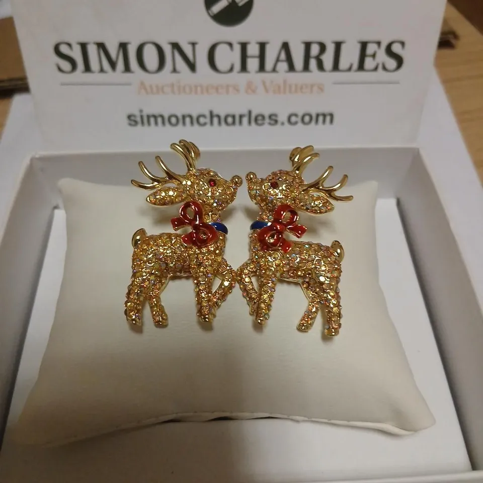 BUTLER & WILSON REINDEER EARRINGS 