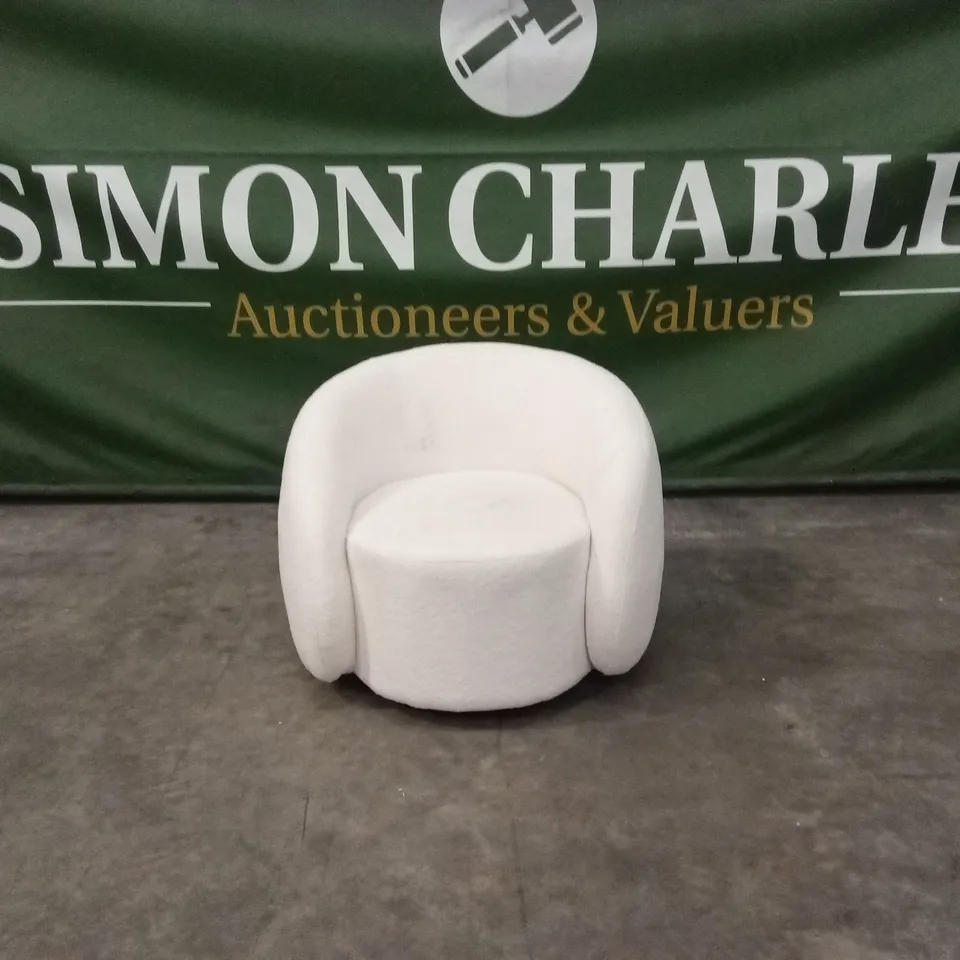 QUALITY DESIGNER BOUCLE FABRIC 360° SWIVEL CHAIR